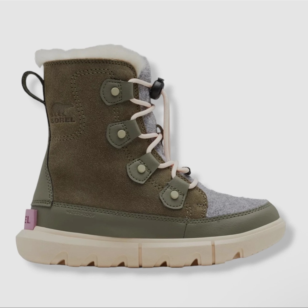 Sorel toddler girl 10 Olive and Cream Winter Boots